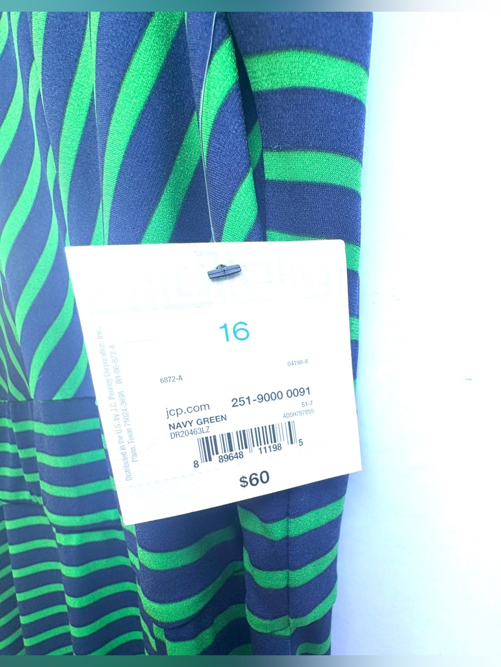 NWT Liz Claiborne Striped Keyhole Fit-and-Flare Midi Dress – Size 16 - Picture 7 of 16